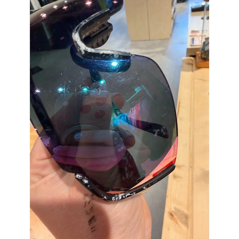 Smith Wildcat Sunglasses Black White Splatter ChromaPop Red Mirror Lens Sport